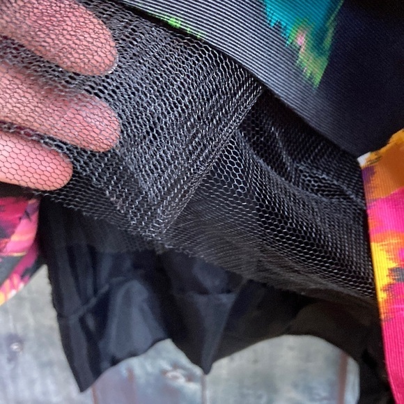 Eliza J Marlow Black 3/4 Length Sleeve Floral Scoop Neck Gown Size 2 Bow Modest - Picture 10 of 16